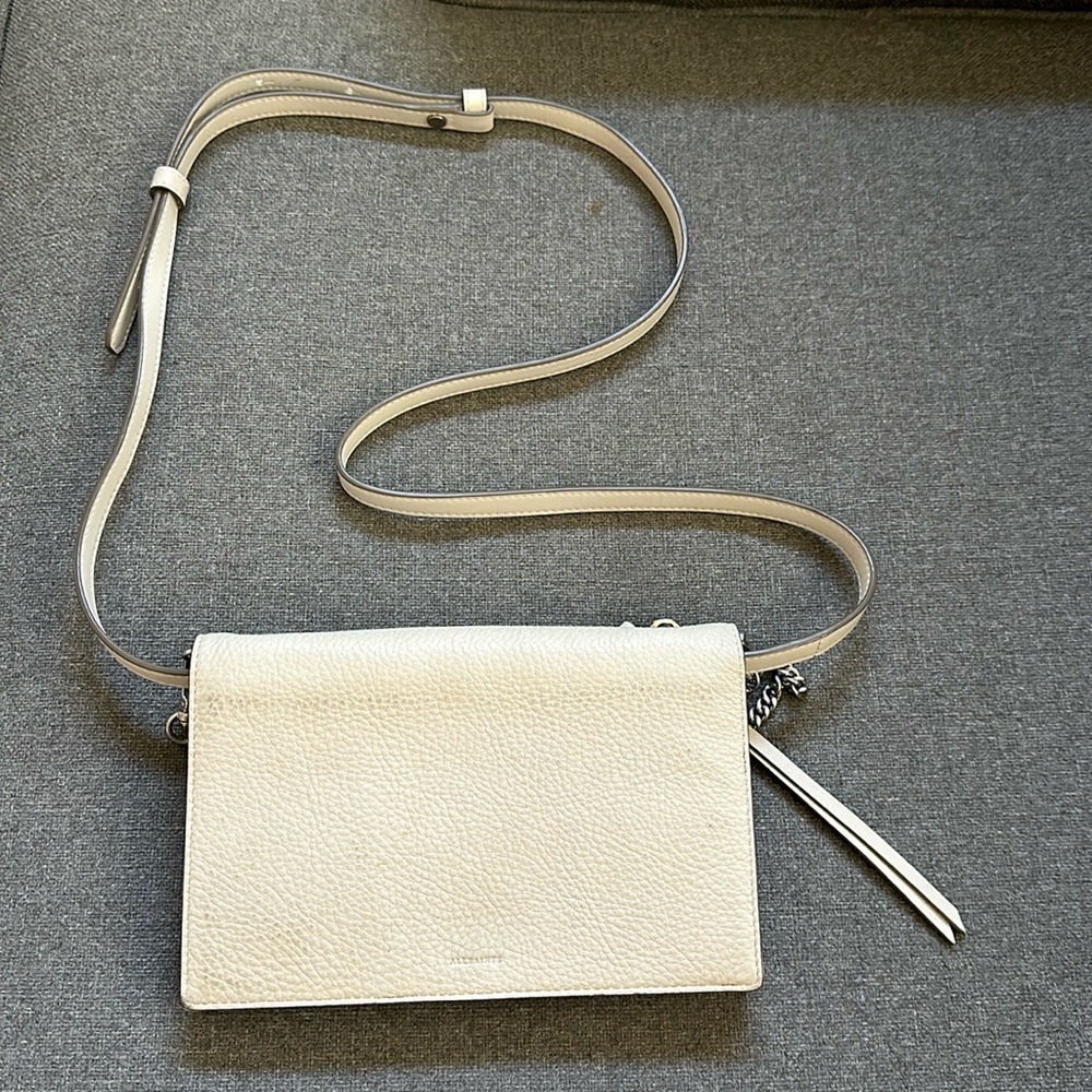 All Saints White Fetch Chain Crossbody